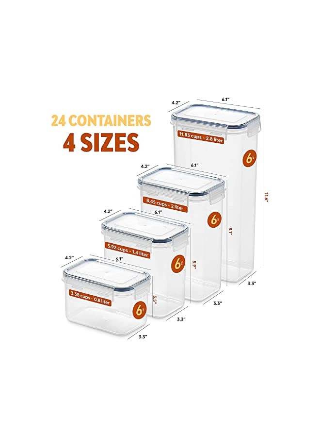 Arabest Pack Airtight Food Storage Container Set  Bpa Free Clear Plastic Kitchen And Pantry Organization Canisters With Durable Lids For Cereal Dry Food Flour & Sugar  Labels Marker & Spoon Set  - Image 2