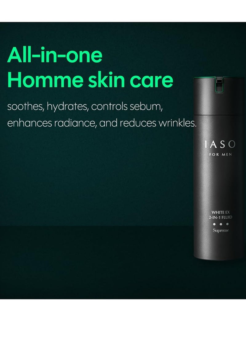 iaso IASO For Men White EX 2-IN-1 Fluid Supreme | Premium After Shave and Moisturizer, Wrinkle Reducing, Skin Reconditioning, Korean Men Care, 5.07 oz  - Image 3
