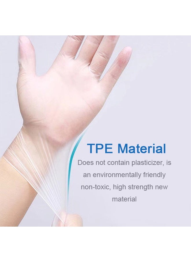 Generic 200Pcs Clear Vinyl Exam Gloves Latex Free TPE Disposable Medical Gloves Cleaning Gloves Food Grade Gloves Household Kitchen Cleaning Oil Proof Gloves  - Image 3