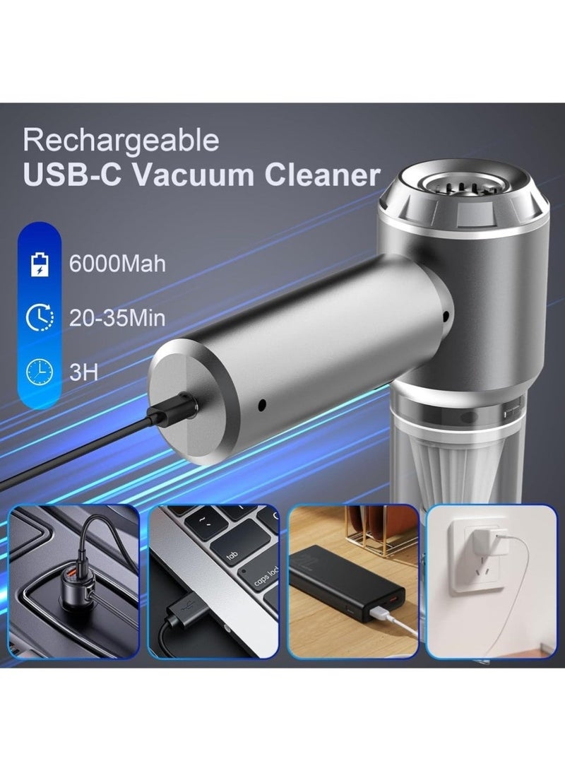 SUITU Handheld Vacuum Cleaners, 16000Pa Powerful Cordless Car Vacuum Cleaner, 3-Speed Tabletop Vacuum Cleaner with Brushless Motor, Mini Vacuum Cleaner for Car, Home, and Office - Image 3