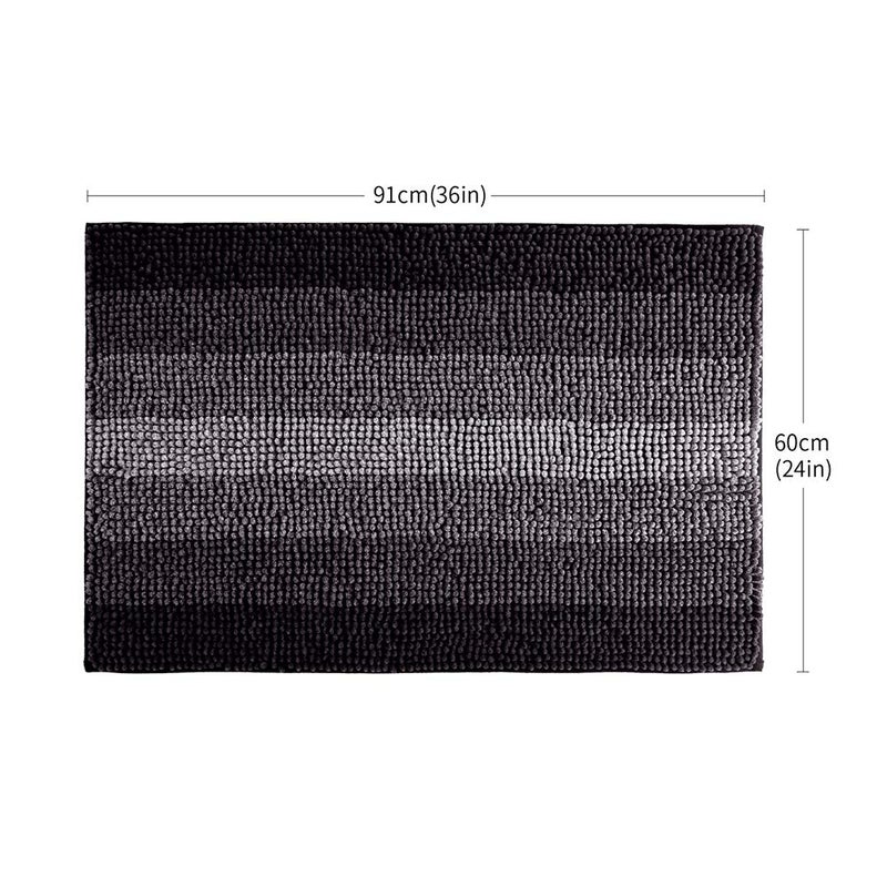 COSY HOMEER COSY HOMEER Bath Rugs Made of 100% Polyester Extra Soft and Non Slip Bathroom Mats Specialized in Machine Washable and Water Absorbent Shower Mat (36x24Inch  Black) - Image 2