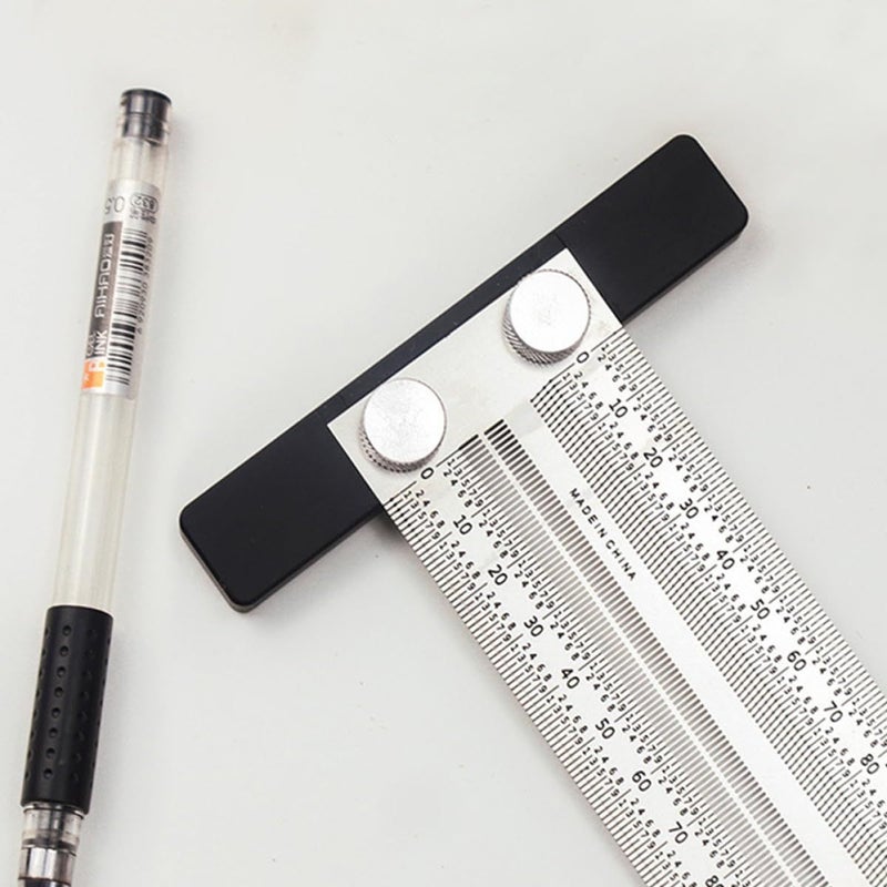 200 Mm Stainless Steel Woodworking Try Square Precision Carpentry Marking Gauge Measuring Ruler - Image 5