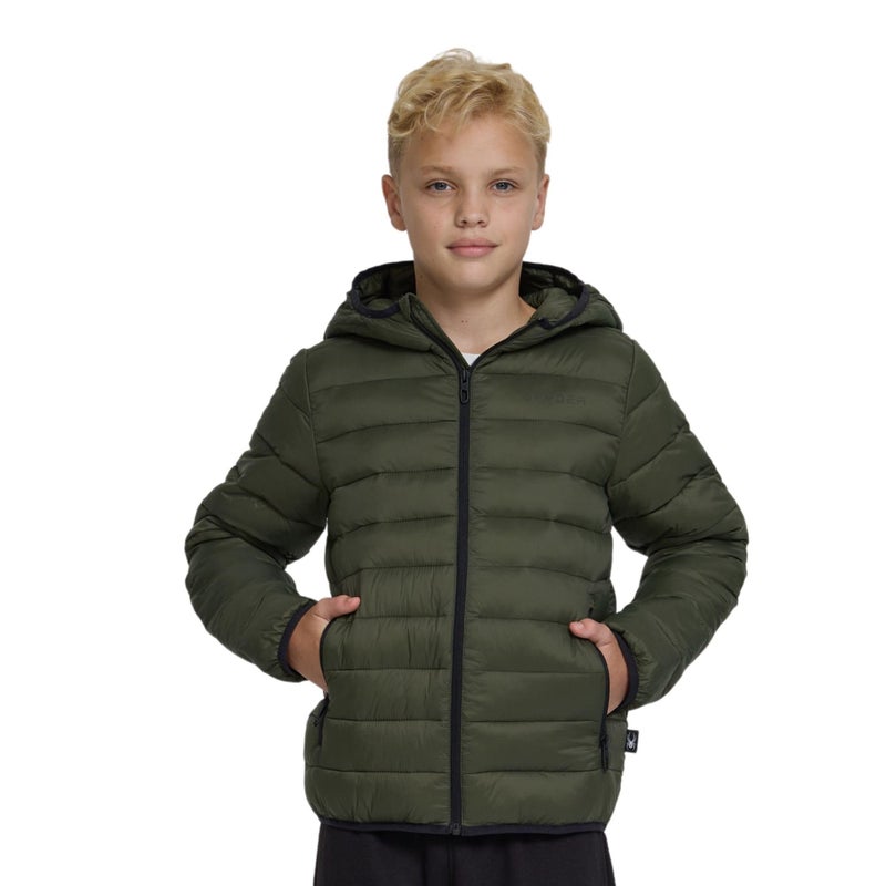 Spyder Packable Boys Puffer Jacket with Hood, Lightweight Boys Winter Jacket, Olive, 4 - Image 1