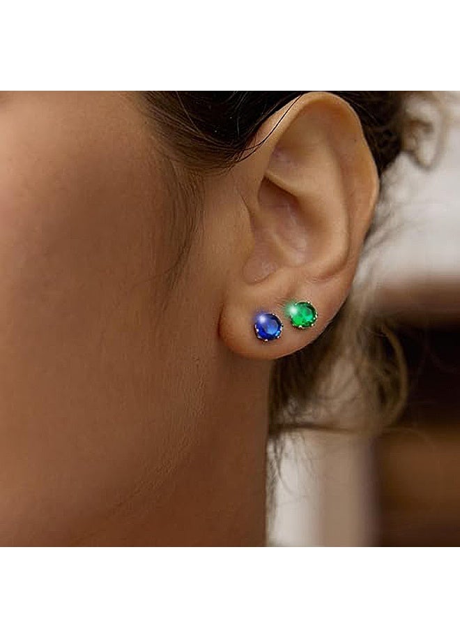 12 Pairs Silver Earrings Steel Earrings Women's Earrings Hypoallergenic Earrings Set Men's Earrings 12 Colors CubicZirconia Studs Earrings - Image 3