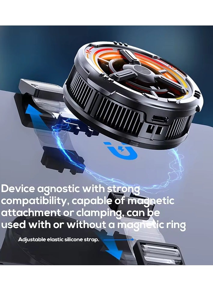 Memo CX09 Phone Cooling Fan, Phone Cooler, Tablet Cooler with 3 Gears Can Freeze Phone Cooler Black