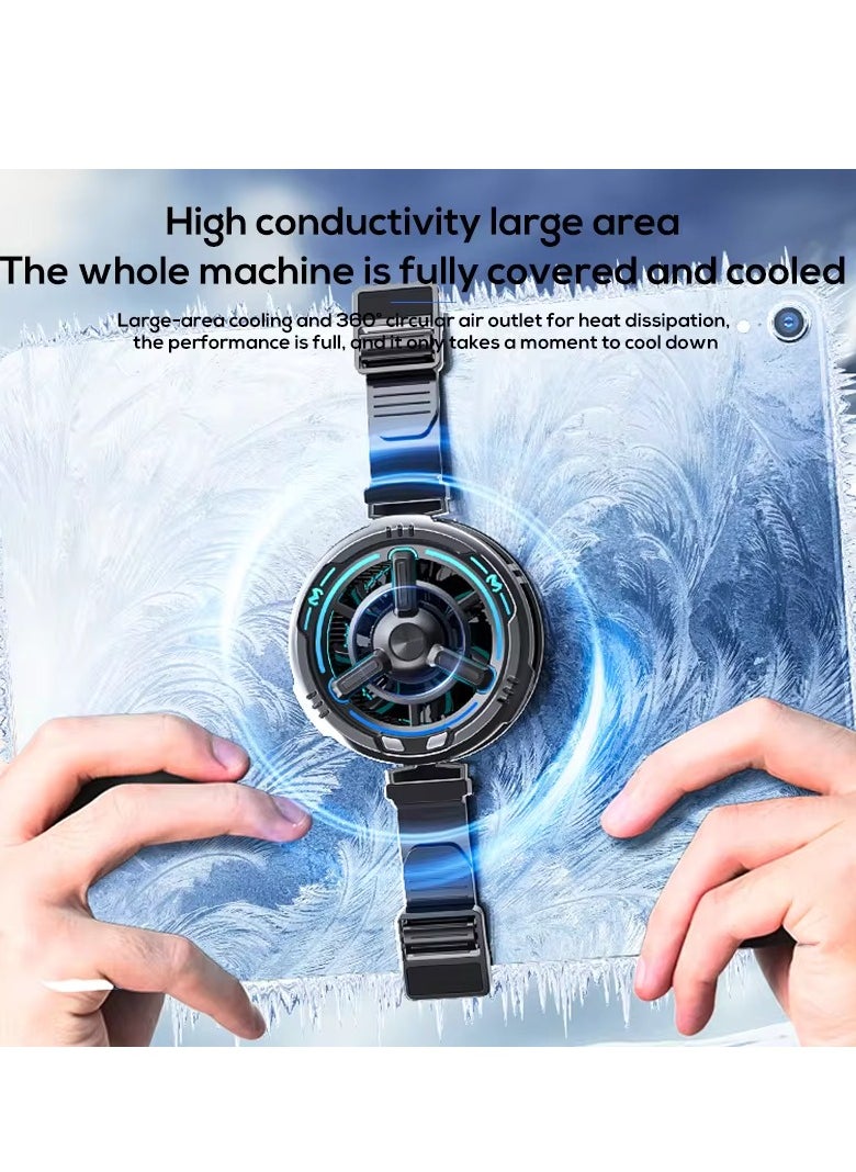Memo CX09 Phone Cooling Fan, Phone Cooler, Tablet Cooler with 3 Gears Can Freeze Phone Cooler Black
