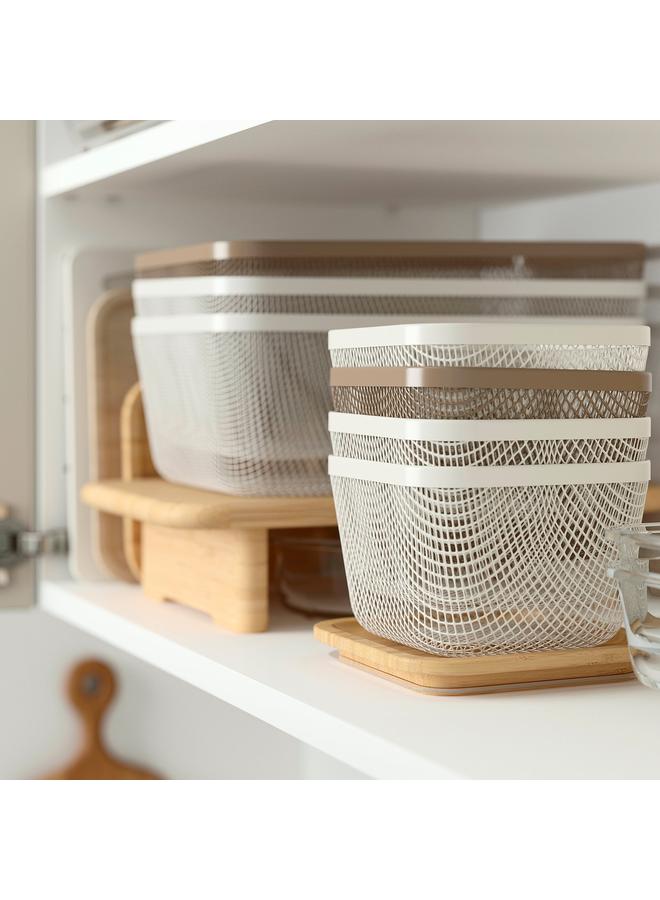 Green Tiger Food Storage Basket, Metal/White, 30X20X11 Cm - Image 5