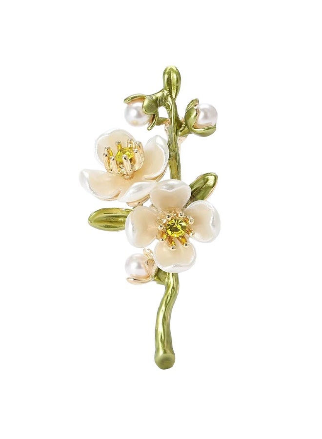 Phoenix Tail Brooch, Anti Rust and Anti Fading Alloy Brooch Pins, Jasmine Flower Shaped Clothing Brooch Corsage Scarf Clip Women Girls - Image 1