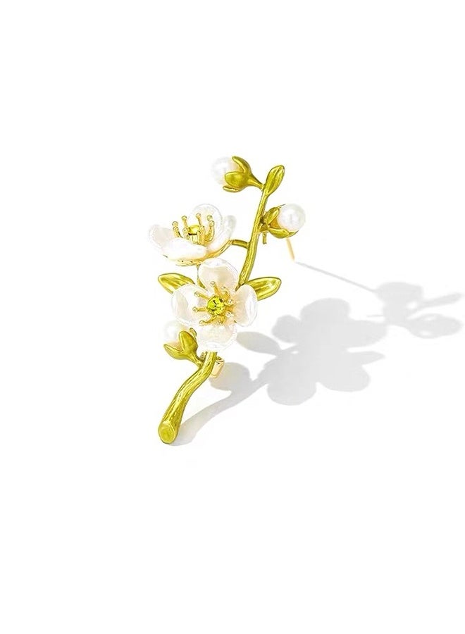 Phoenix Tail Brooch, Anti Rust and Anti Fading Alloy Brooch Pins, Jasmine Flower Shaped Clothing Brooch Corsage Scarf Clip Women Girls - Image 3