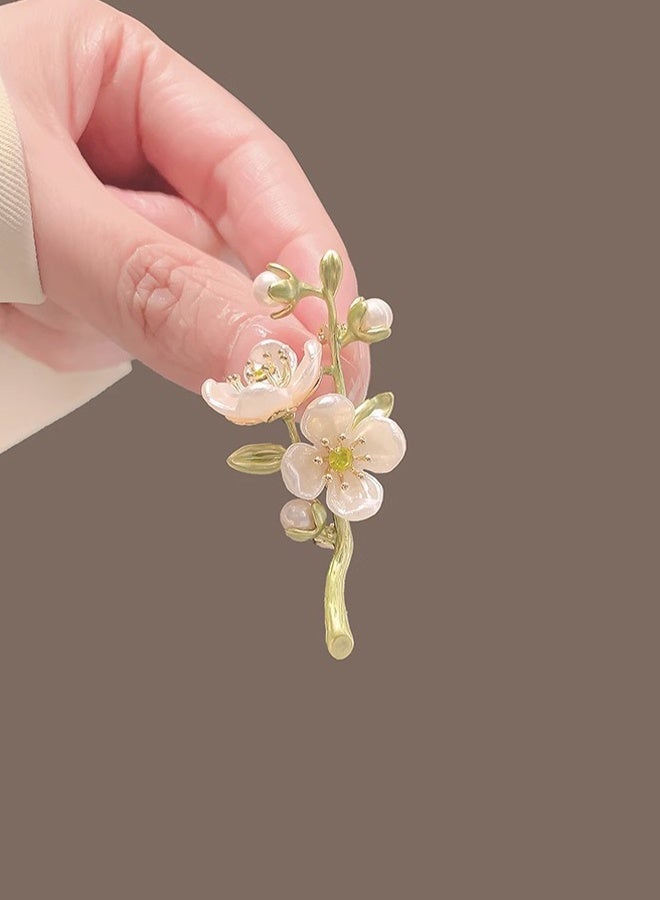Phoenix Tail Brooch, Anti Rust and Anti Fading Alloy Brooch Pins, Jasmine Flower Shaped Clothing Brooch Corsage Scarf Clip Women Girls - Image 4