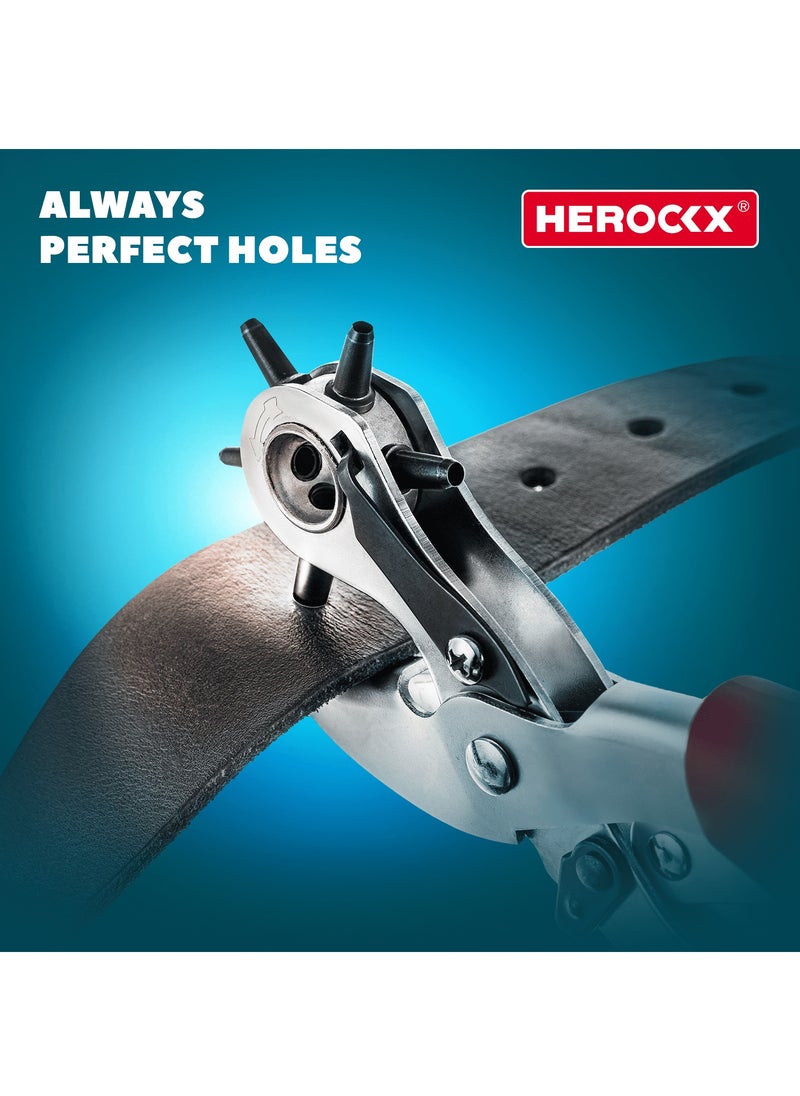 HEROCKX Belt hole punch plier Leather Punch Tool Belt Punch Tool  Belt Hole Puncher Heavy Duty Leather Punching Machine is Suitable for Leather, Leather Belt, Handbag, Watch Strap, etc  - Image 5