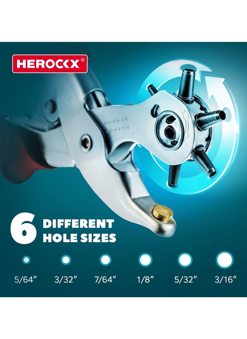 HEROCKX Belt hole punch plier Leather Punch Tool Belt Punch Tool  Belt Hole Puncher Heavy Duty Leather Punching Machine is Suitable for Leather, Leather Belt, Handbag, Watch Strap, etc  - Image 2