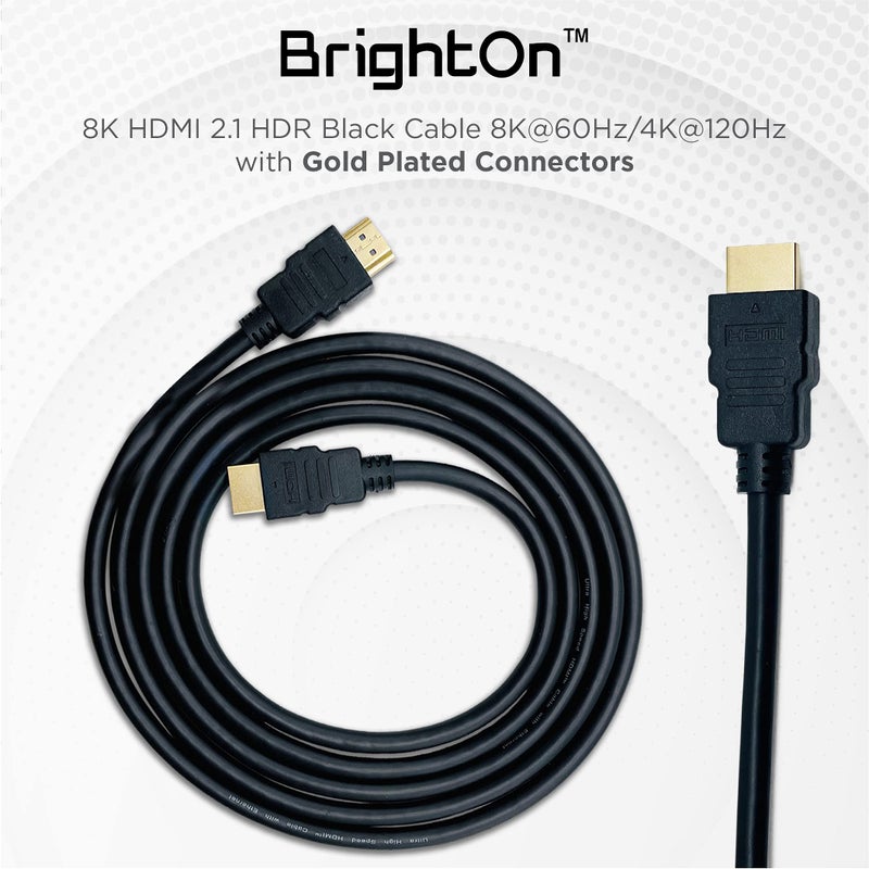 BrightOn - Optimized Set Compatible with PS5 | 8K HDMI 2.1 HDR 8K@60Hz/4K@120Hz Gold Plated | CAT 7 Super High Speed Gold Plated | Fast Charge Cable (PS5) - Image 3