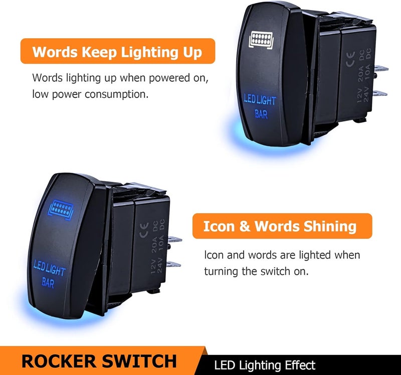 WeiSen 300W Plug & Play LED Light Bar Wiring Harness Kit with Rocker Switch - Image 4
