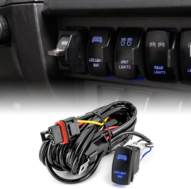 WeiSen 300W Plug & Play LED Light Bar Wiring Harness Kit with Rocker Switch - Image 1