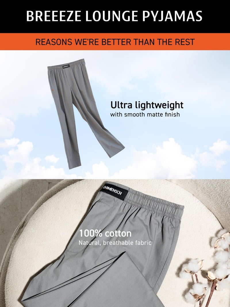 DAMENSCH Relaxed Fit Premium Cotton Casual Style|Dual Pockets|Ultra light| Breathable Microfibre Waistband|Anti-Bacterial|Stretchable, Soft Comfortable| Lounge Pyjamas For Men - Colombo Blue - M - Image 4