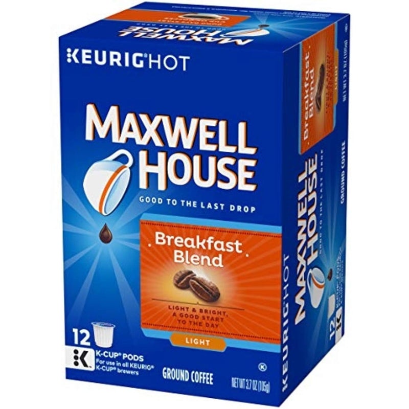 Maxwell House Breakfast Blend Ground Coffee, Light Roast K-Cup Pods 12 count (Pack of 1) - Image 3