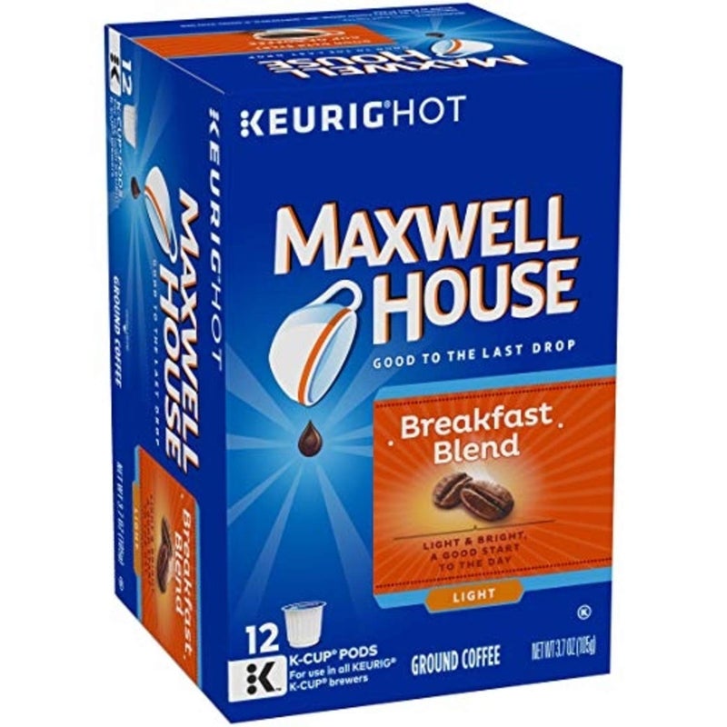 Maxwell House Breakfast Blend Ground Coffee, Light Roast K-Cup Pods 12 count (Pack of 1) - Image 2