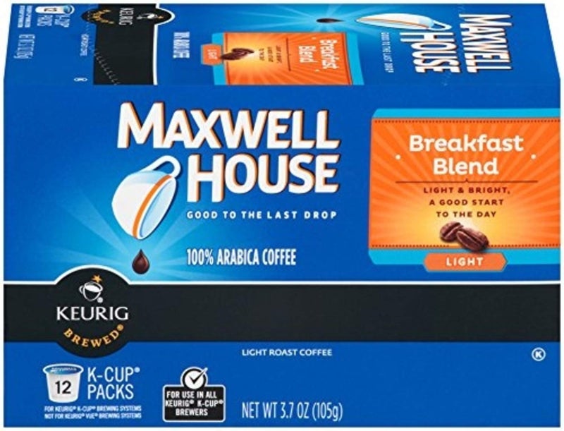 Maxwell House Breakfast Blend Ground Coffee, Light Roast K-Cup Pods 12 count (Pack of 1) - Image 5