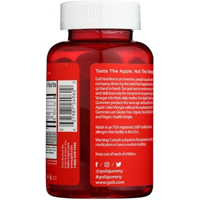 Goli Nutrition World's First Apple Cider Vinegar Gummies 60 Count, 60 Count - Image 2