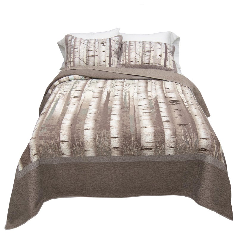 Donna Sharp Donna Sharp King Quilt  Birch Forest Cotton Lodge Quilt with Bear Pattern  Machine Washable 