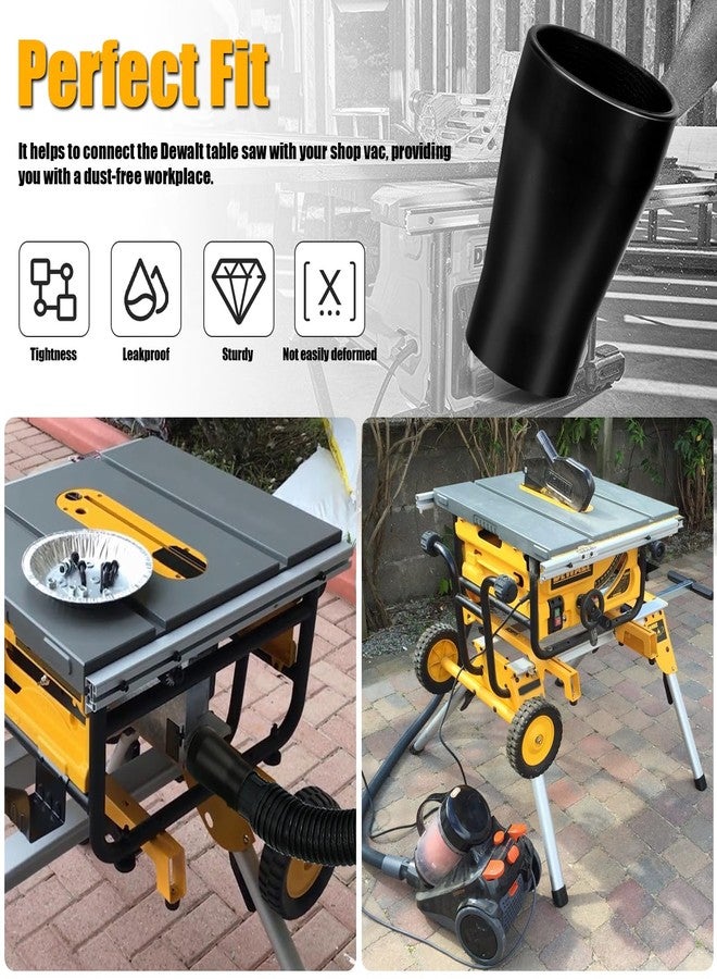 ألوكس محول مكنسة كهربائية لمنشار الطاولة من طراز Dewalt DWE7491RS - محول مجمع الغبار من Dewalt مناسب لتوصيل مخرج منشار الطاولة مقاس 2 1/2 بوصة بخرطوم مكنسة كهربائية للمتجر مقاس 1 7/8 بوصة - Image 5
