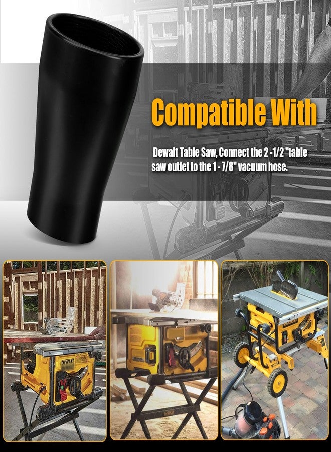 ألوكس محول مكنسة كهربائية لمنشار الطاولة من طراز Dewalt DWE7491RS - محول مجمع الغبار من Dewalt مناسب لتوصيل مخرج منشار الطاولة مقاس 2 1/2 بوصة بخرطوم مكنسة كهربائية للمتجر مقاس 1 7/8 بوصة - Image 2