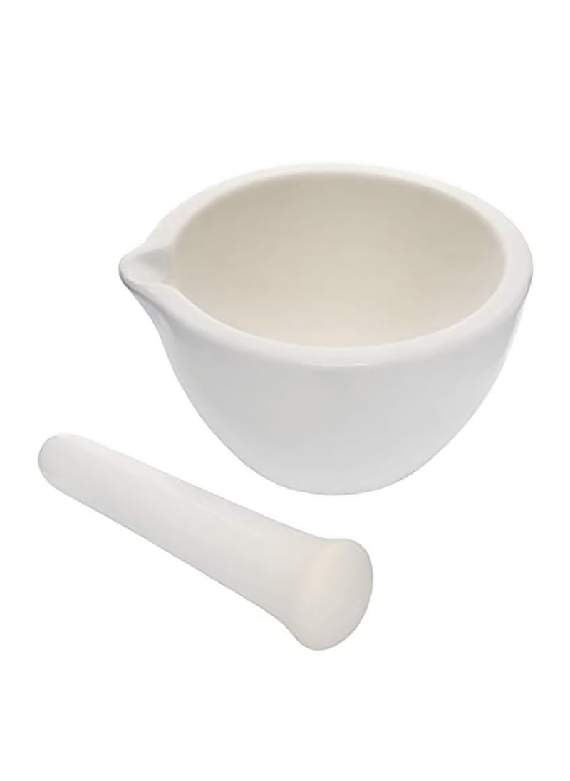 King Mariot Mortar & pestle porcelain 150ml Unglazed Grinding Surface for Biology Chemistry Laboratory Education Experiment 