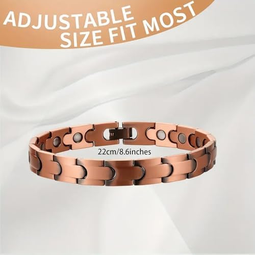EDMIRIA Copper Magnetic Bracelet for Men – Elegant & Adjustable Solid Copper Bracelet with Sizing Tool (Design-5) - Image 3