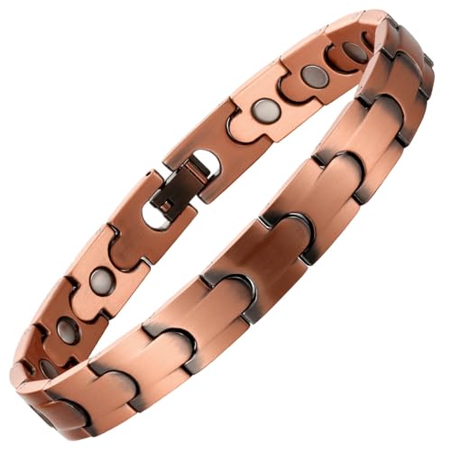 EDMIRIA Copper Magnetic Bracelet for Men – Elegant & Adjustable Solid Copper Bracelet with Sizing Tool (Design-5) - Image 1