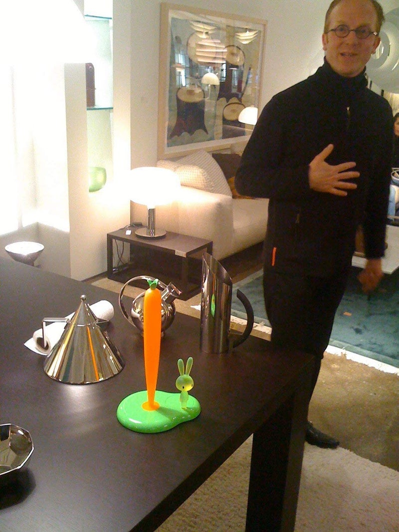 ALESSI Alessi | Bunny & Carrot ASG42/H R - Design Kitchen Roll Holder, Thermoplastic Resin, White  - Image 2