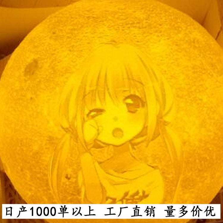 Factory Personality ~ Usb Moon Night Light E-Commerce Network Red Holiday Gift 3D Printing Moon Light - Image 5