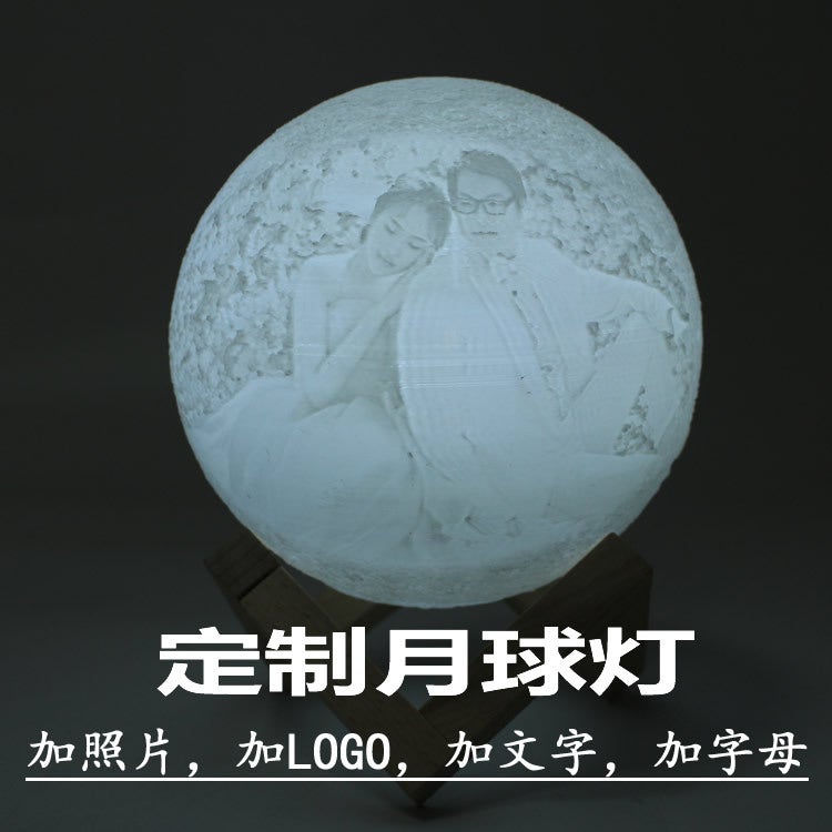 Factory Personality ~ Usb Moon Night Light E-Commerce Network Red Holiday Gift 3D Printing Moon Light - Image 3