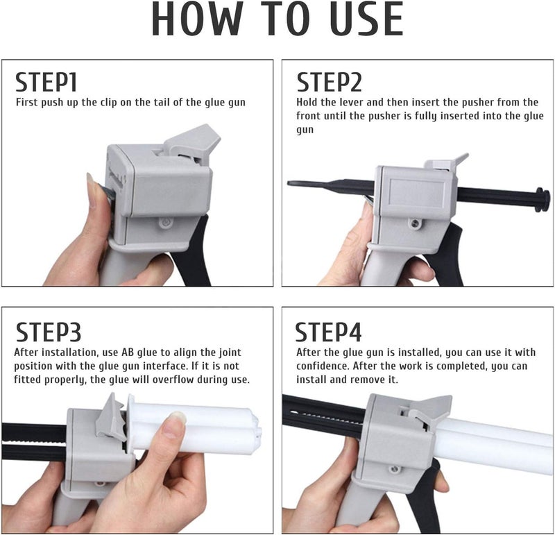 koea 50ml Dispenser Gun Kit,Impression Mixing Dispensing Gun Applied to 1: 1/1: 2 AB Plastic Tube - Image 3