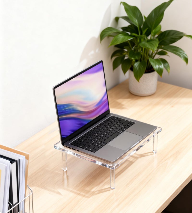 Jusalpha Acrylic Monitor Stand - 10mm Thickness Clear Platform - 14.5'' x 9'' x 3.4'' Desktop/ Laptop/ Monitor Riser Stand- for Laptop, Printer, Computer, Flat Screen LCD TV (1 Stand) - Image 5