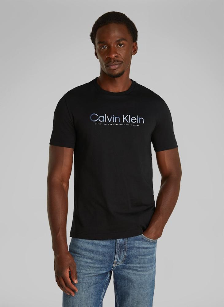 CALVIN KLEIN Satin Bonded Logo T-Shirt  - Image 1