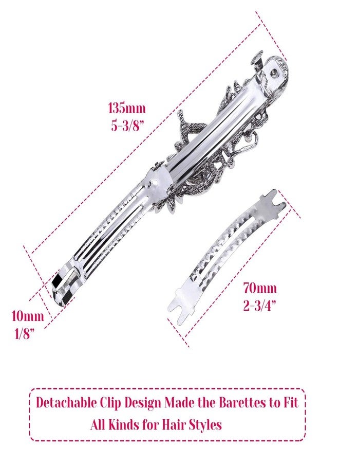 anezus Hair Barrettes for Women, Anezus 6 Pcs Crystal Rhinestones Hair Barrettes Fancy Vintage Spring French Hair Clips for Women Girls Hair Styling Tools Accessories - Image 3