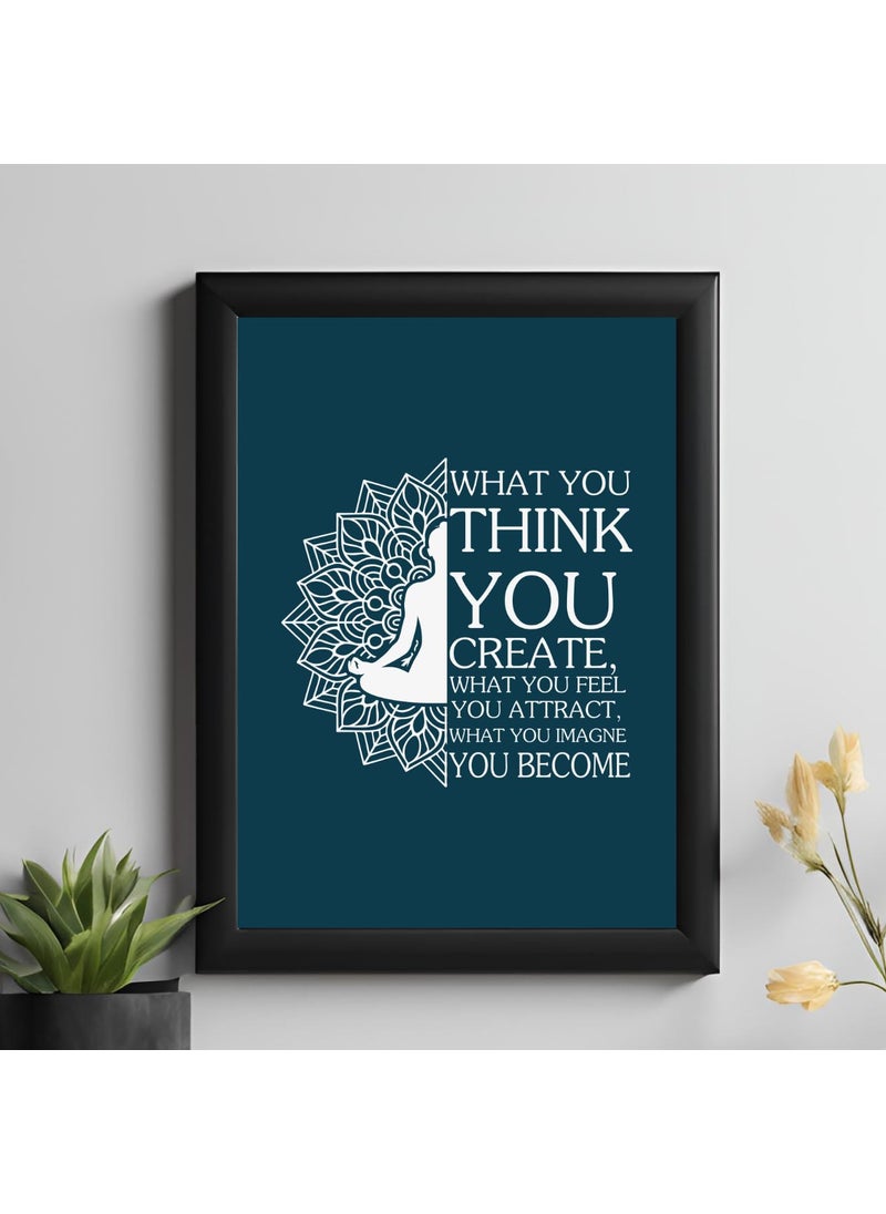 Master Flame Master Flame Yoga Series3 Quotes themed Aesthetic Wall Art Poster for Cafe Studio Restaurants Hotels Living Room Home Wall Decor FrameFrameless Think Yoga YG43 A3 Unframed  - Image 1