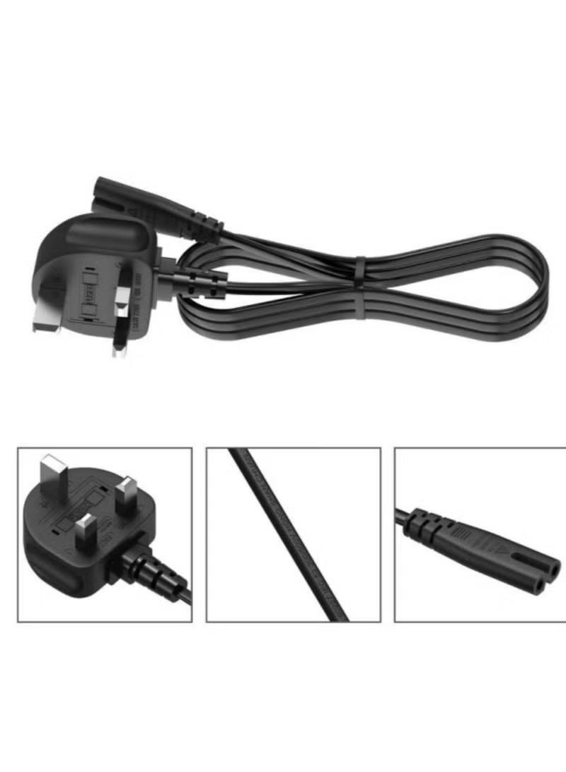 Reacon كابل طاقة AC ذو طرفين 1.5م، موصل زاوية يمين IEC-C7، توافق عالمي: PS4، PS5، سامسونج، LG، TCL، تلفاز سوني، طابعة HP، كابل طاقة مكبر الصوت وكابل طاقة Xbox، كابل طاقة 3 دبابيس المملكة المتحدة - Image 2