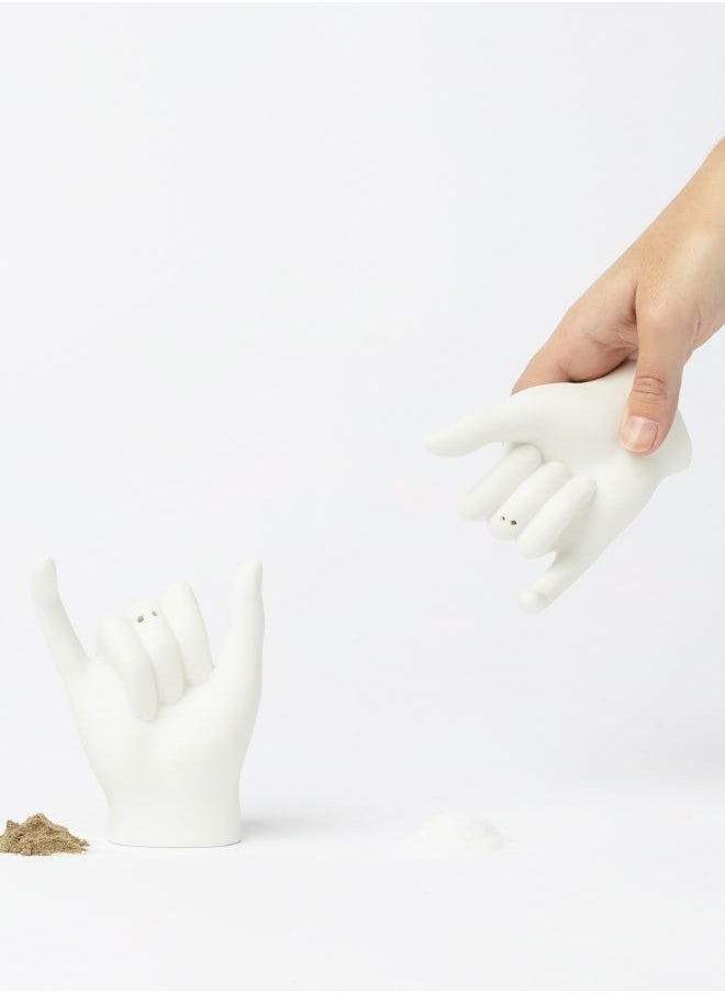 doiy - Pinky Swear Salt & Pepper Shaker Set – White Ceramic | Kitchen essentials | Friendship Hands Spice Shakers | Salt & Pepper Holders - Image 1