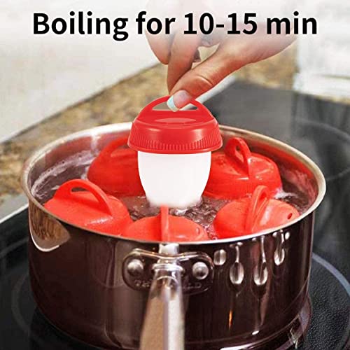 Homava Silicone Egg Boil - Egg Cooker,Hard and Soft Make,No Shell,Egg Boiled Cooker Mould,Non Stick Silicone,Egg Boiler,Egg Cups,Egg Poachers,Easy Life,BPA Free Happy Breakfast(6 Pack) - Image 3