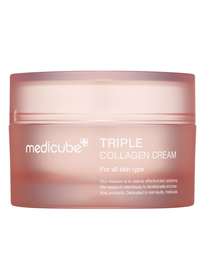 Medicube Medicube Triple Collagen Cream - Hydrating & Firming Moisturizer with Hyaluronic Acid, Premium Elastin, Shea Butter - Wrinkle Care & Boosts Elasticity - Korean Skincare, 1.69 oz  - Image 1