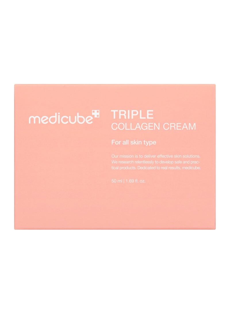 Medicube Medicube Triple Collagen Cream - Hydrating & Firming Moisturizer with Hyaluronic Acid, Premium Elastin, Shea Butter - Wrinkle Care & Boosts Elasticity - Korean Skincare, 1.69 oz  - Image 2