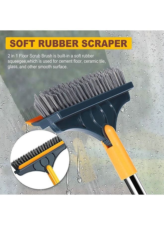 Generic - 2 in 1 Floor Scrub Brush with Squeegee and Hair Removal Comb - Image 1