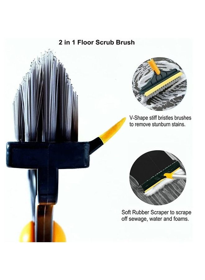 Generic - 2 in 1 Floor Scrub Brush with Squeegee and Hair Removal Comb - Image 1