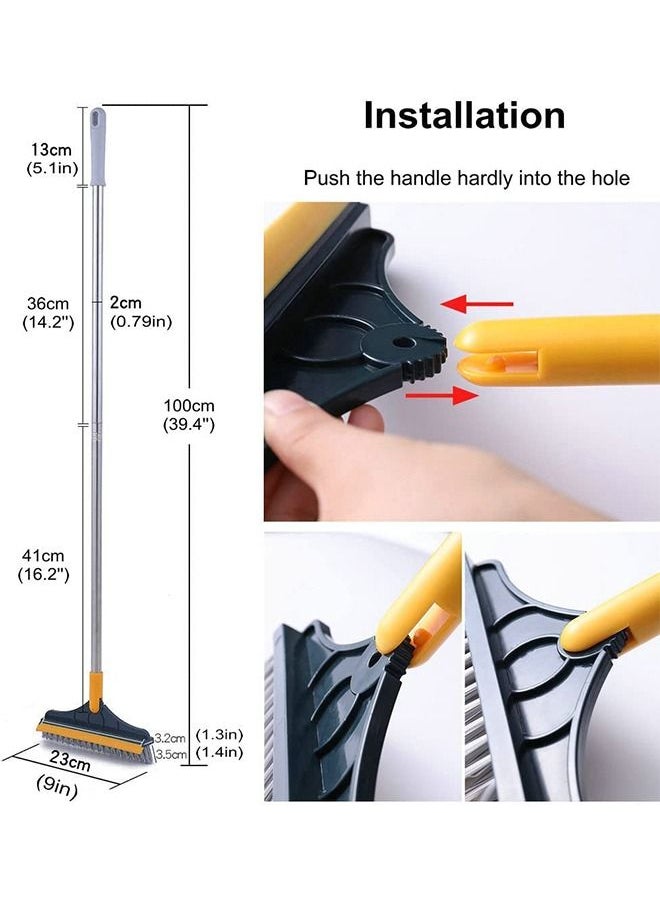 Generic - 2 in 1 Floor Scrub Brush with Squeegee and Hair Removal Comb - Image 1