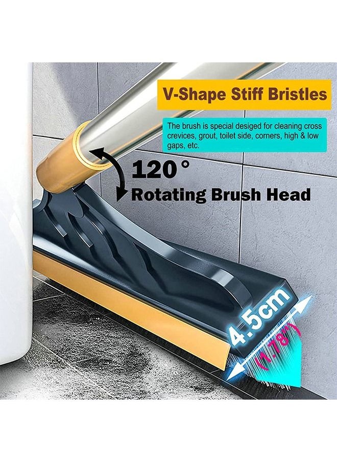 Generic - 2 in 1 Floor Scrub Brush with Squeegee and Hair Removal Comb - Image 1