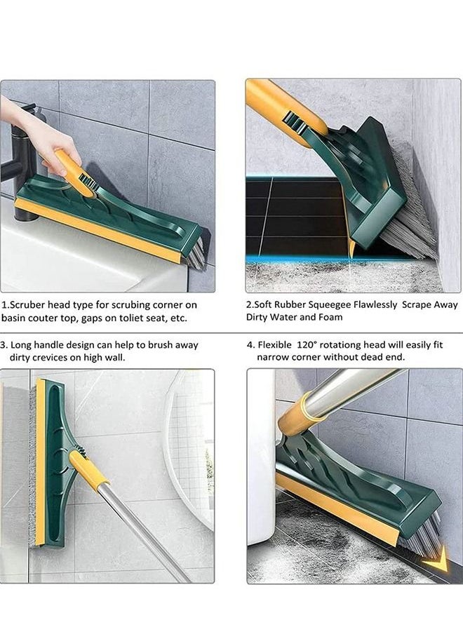 Generic - 2 in 1 Floor Scrub Brush with Squeegee and Hair Removal Comb - Image 1