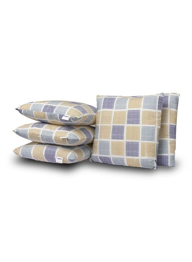 ويكفيت وسادة Wakefit | ضمان لمدة 3 أشهر | وسادة أريكة، وسادة للأريكة، وسادة 16 بوصة × 16 بوصة، وسائد، وسائد للسرير، مجموعة وسائد من الألياف المجوفة مكونة من 5 قطع (اللون - Chekkers، متعدد الألوان) - Image 3