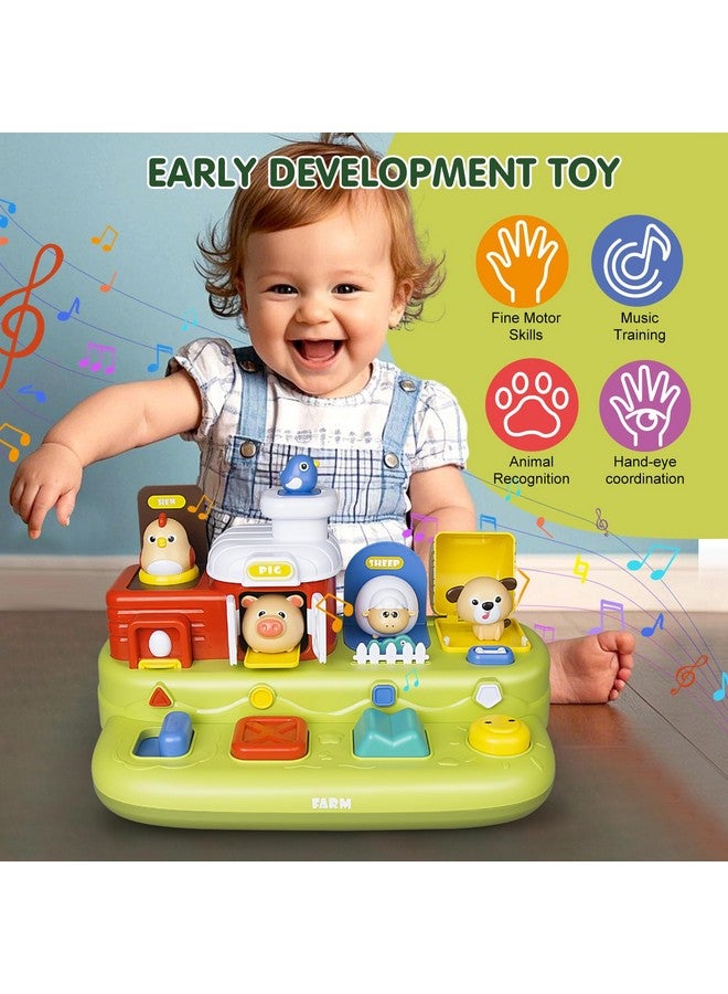 Yalujumb Interactive Pop Farm Animal Up Toys With Music Sounds,Cause and Effect Pop Up Toy for 1 year old,Learning Educational Montessori Toy for Toddlers 1-3, 1 Year Old Toys for Boys Girls Birthday Gift - Image 2